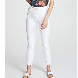 Mother denim Superier the lace up dazzler white jeans